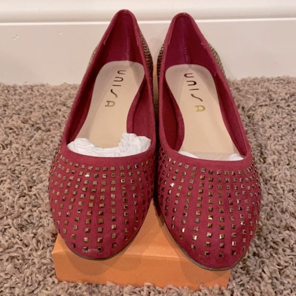 Fuchsia Pink Flats Rhinestones Unisa Womens 8 1/2 M - Picture 2 of 5